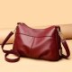 Practical large capacity soft leather shoulder crossbody bag