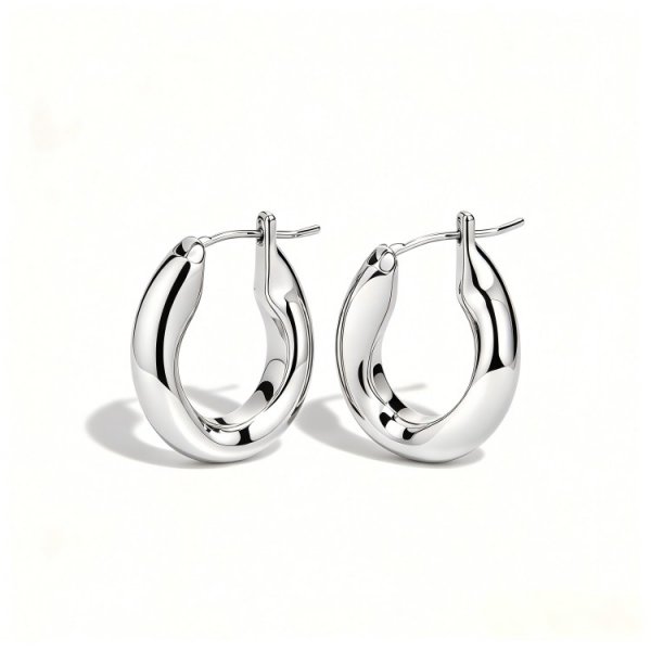 Cool Style Personalized Glossy Metal Punk Earrings